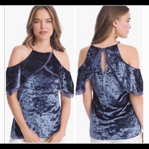 WHBM Velvet Ruffle Tank